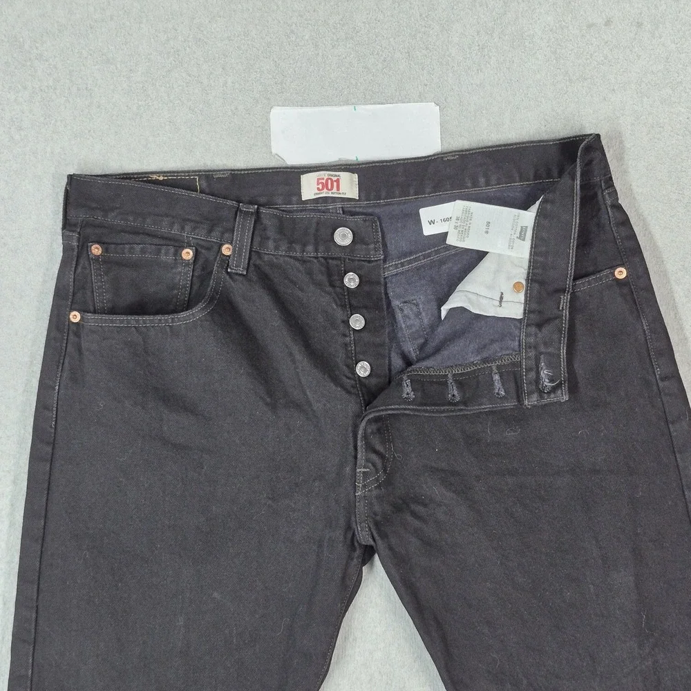 VINTAGE Levi's 501 Men Jeans 38X30 Black Y2K Denim Original Fit Straight Leg